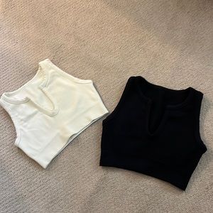 Amazon Workout Tops White and Black - Size S
